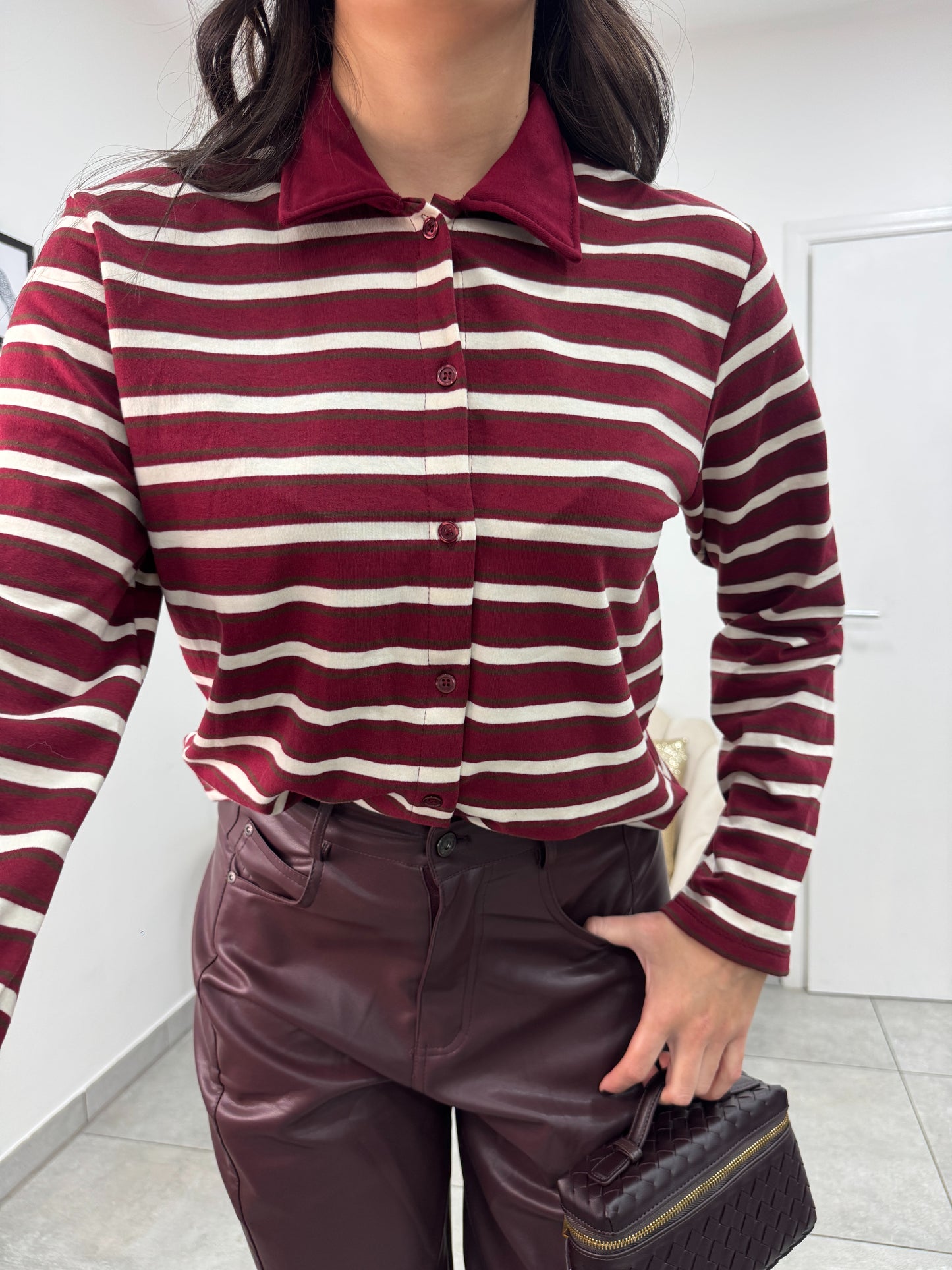 Polo Latifa Bordeaux Bianca