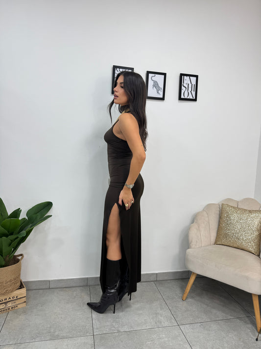 Abito Elodie Lungo Marrone