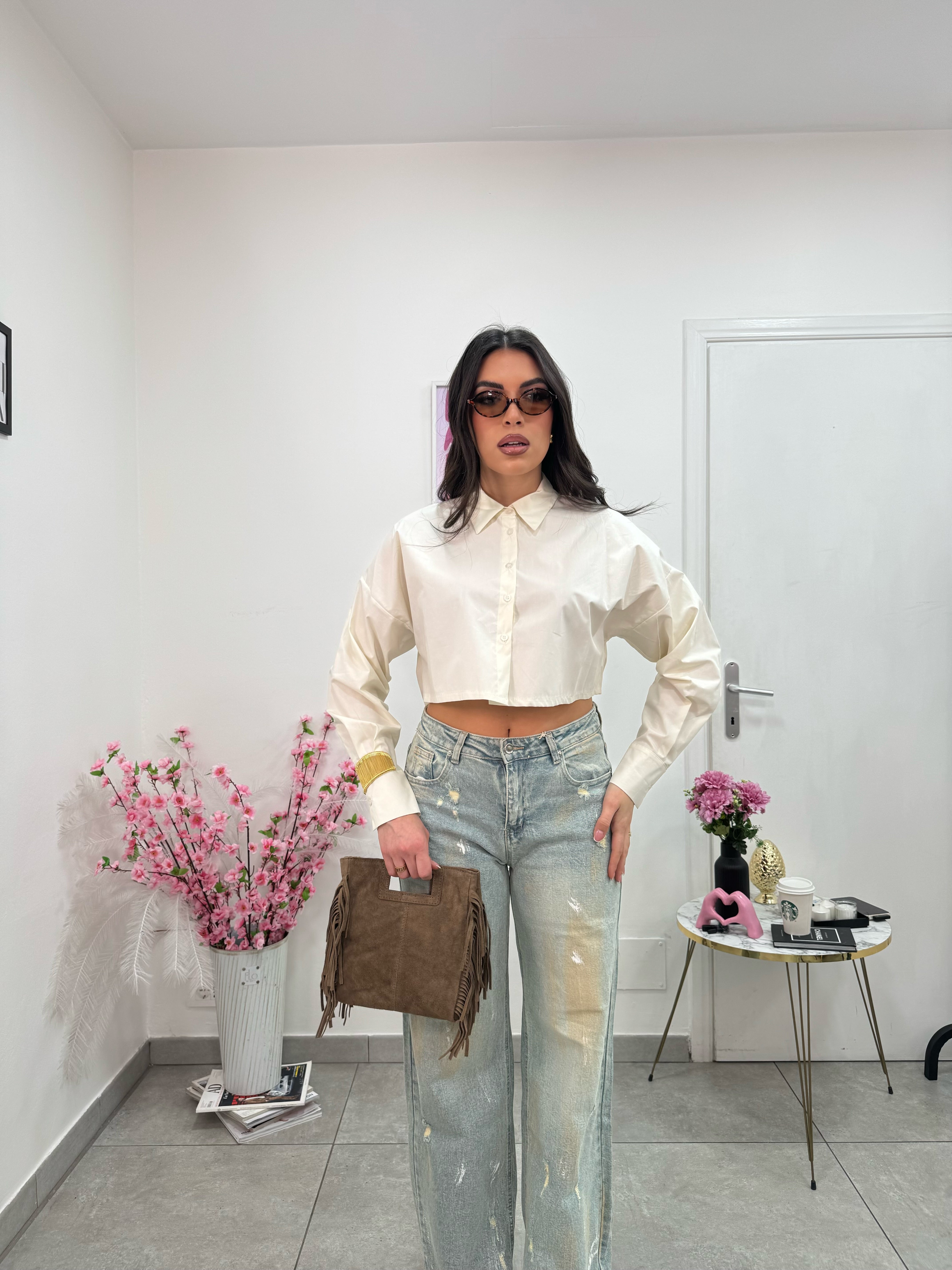 Camicia Crop Panna