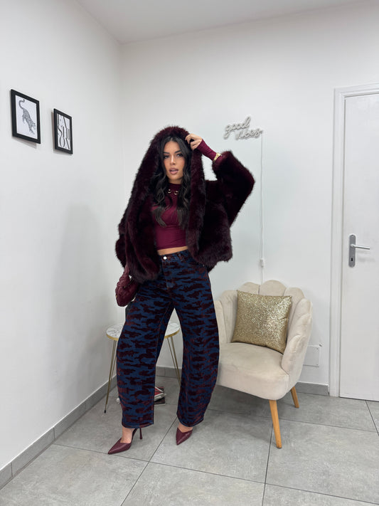 Ecopelliccia Snow Burgundy