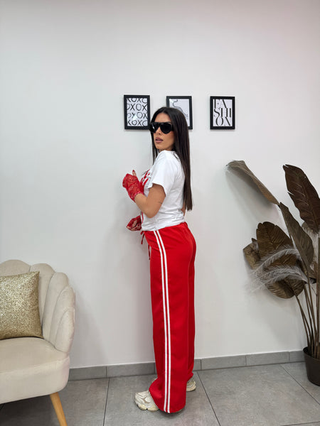 Pantaloni Bande Rosso