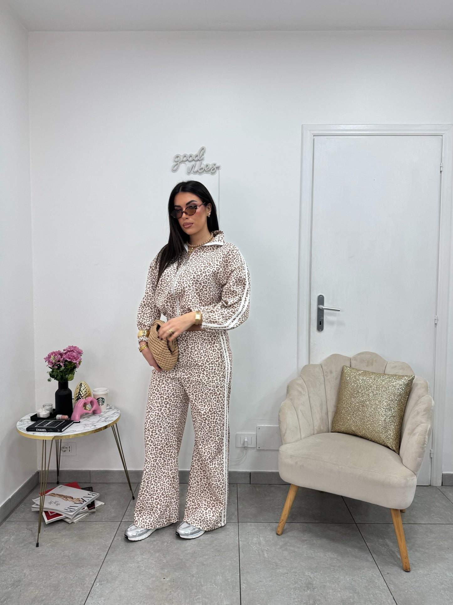 Cord Tuta Leopard White