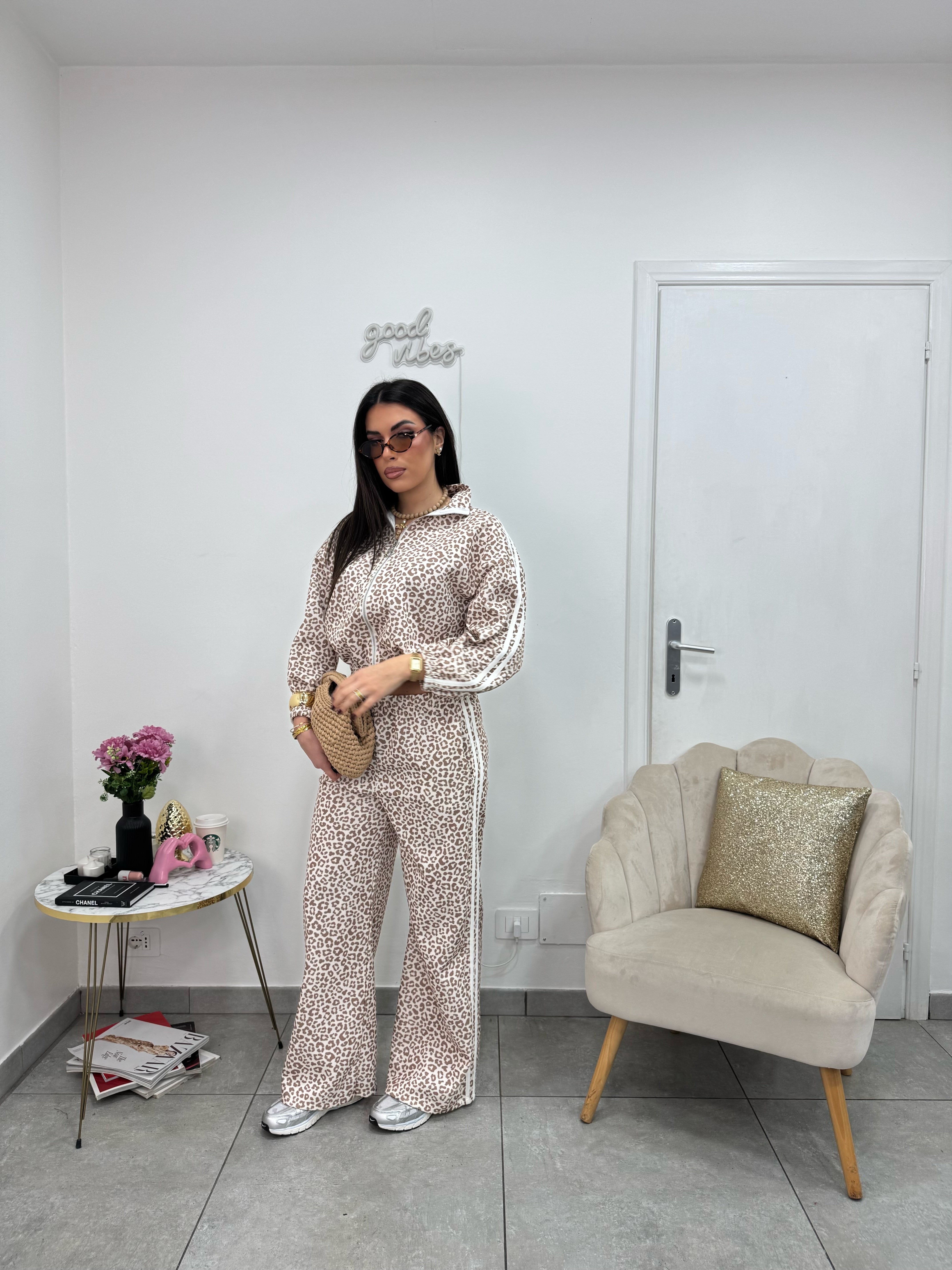 Cord Tuta Leopard White