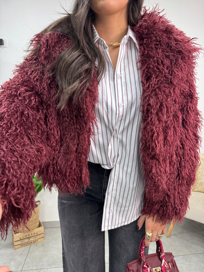 Ecopelliccia Crazy Bordeaux
