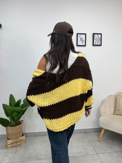 Cardigan Fluffy Giallo