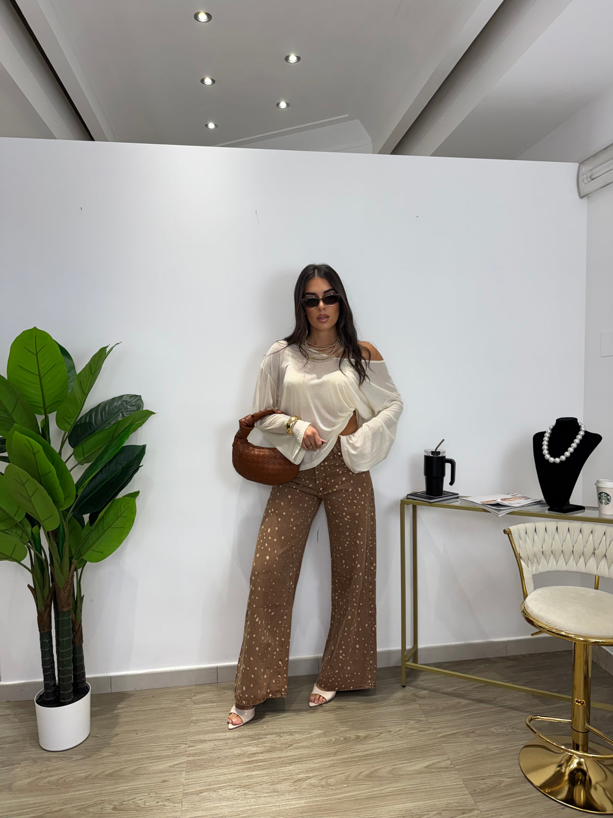 Jeans Wideleg Bambi Camel