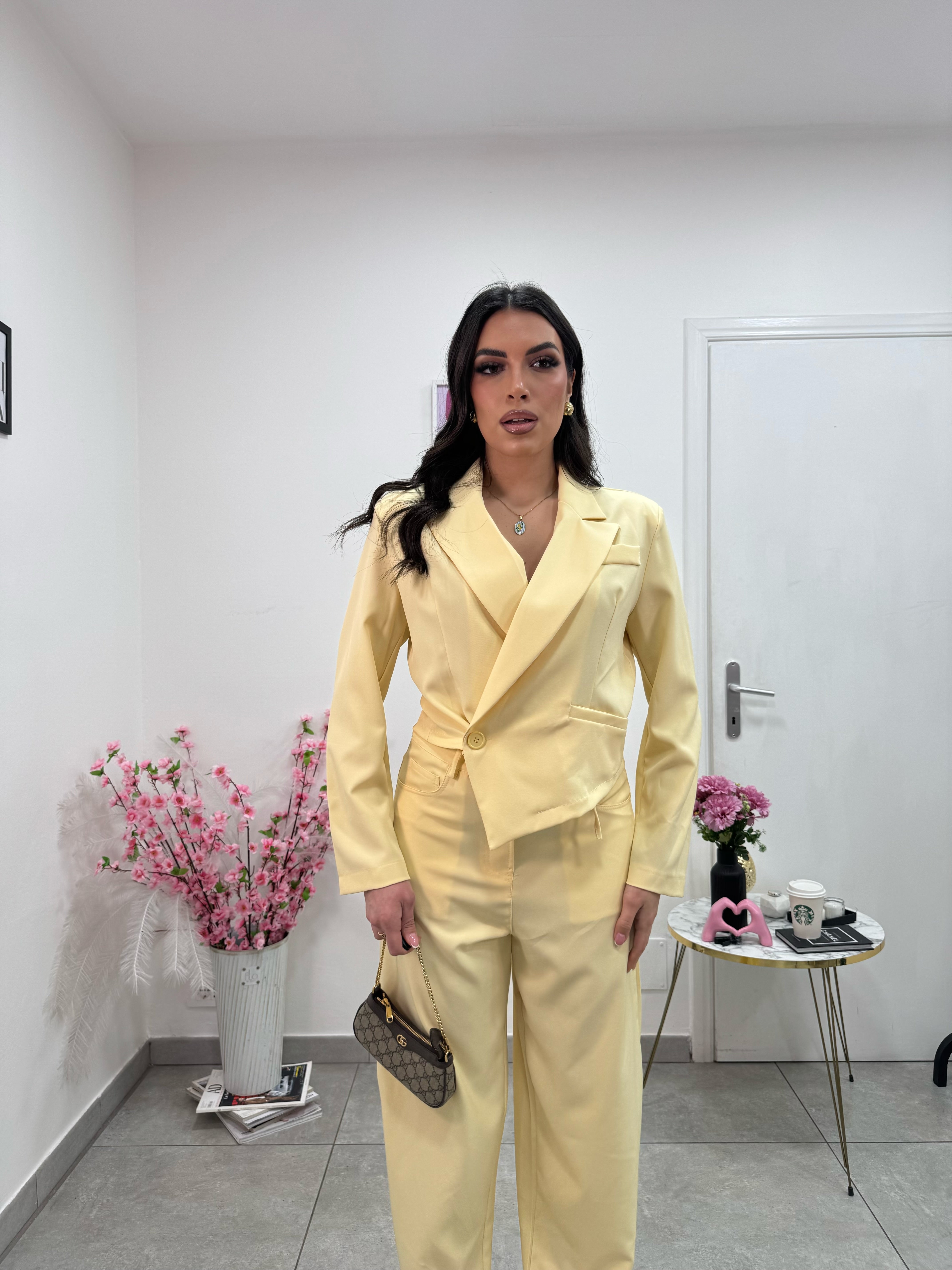 Giacca Crop Iris Giallo