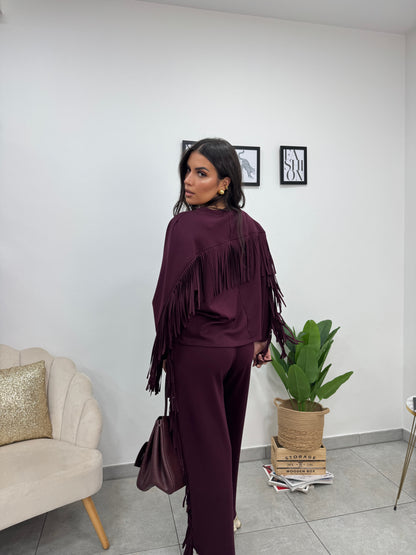 Pantalone Tuta Frange Burgundy