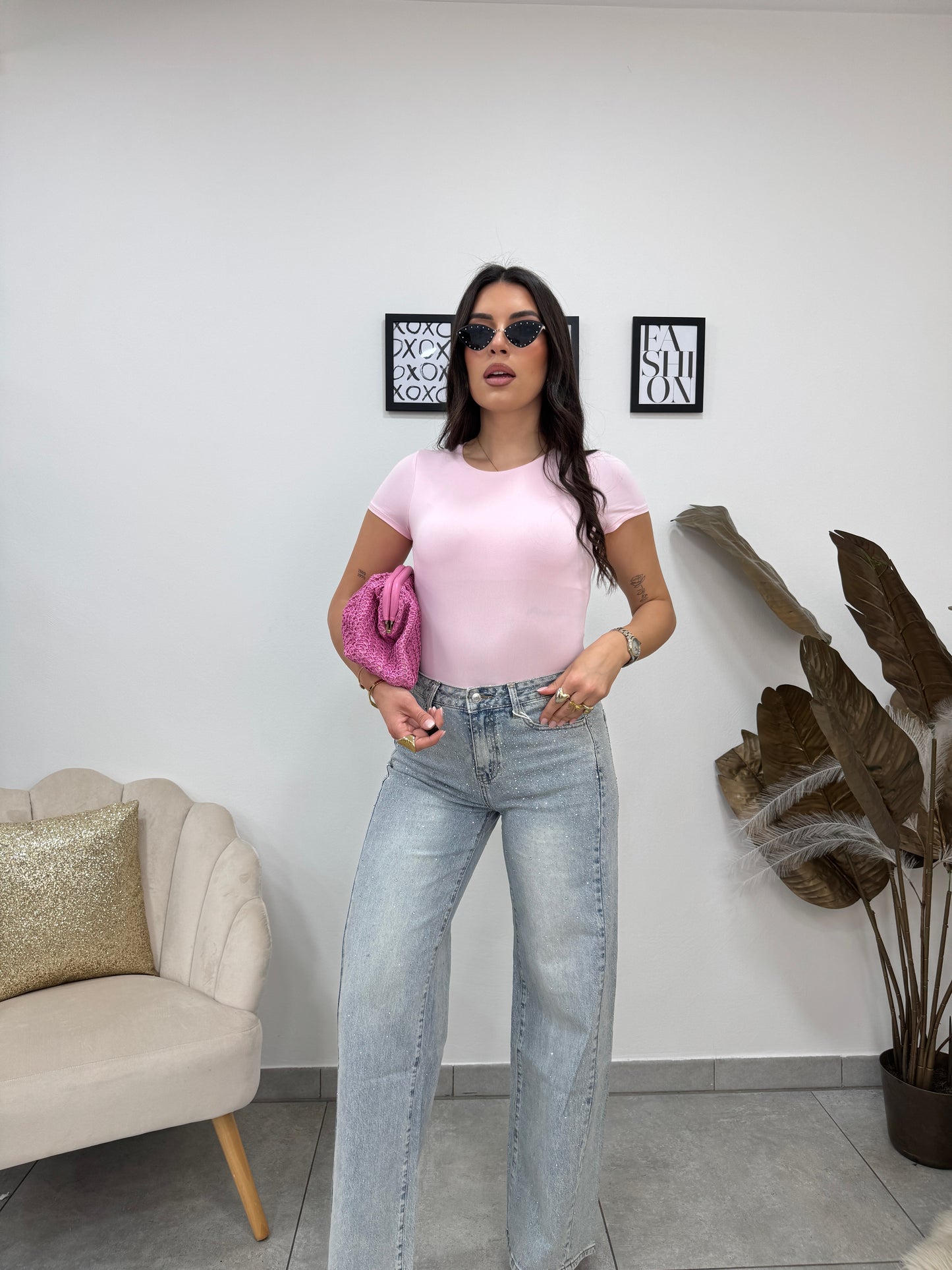 Jeans Denim Wideleg Brillante