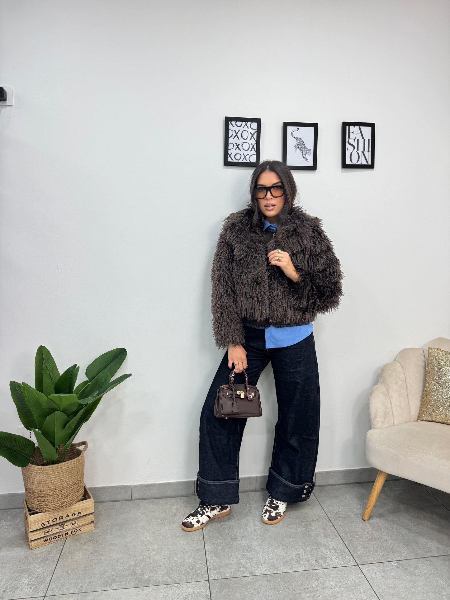 Ecopelliccia Crazy Marrone