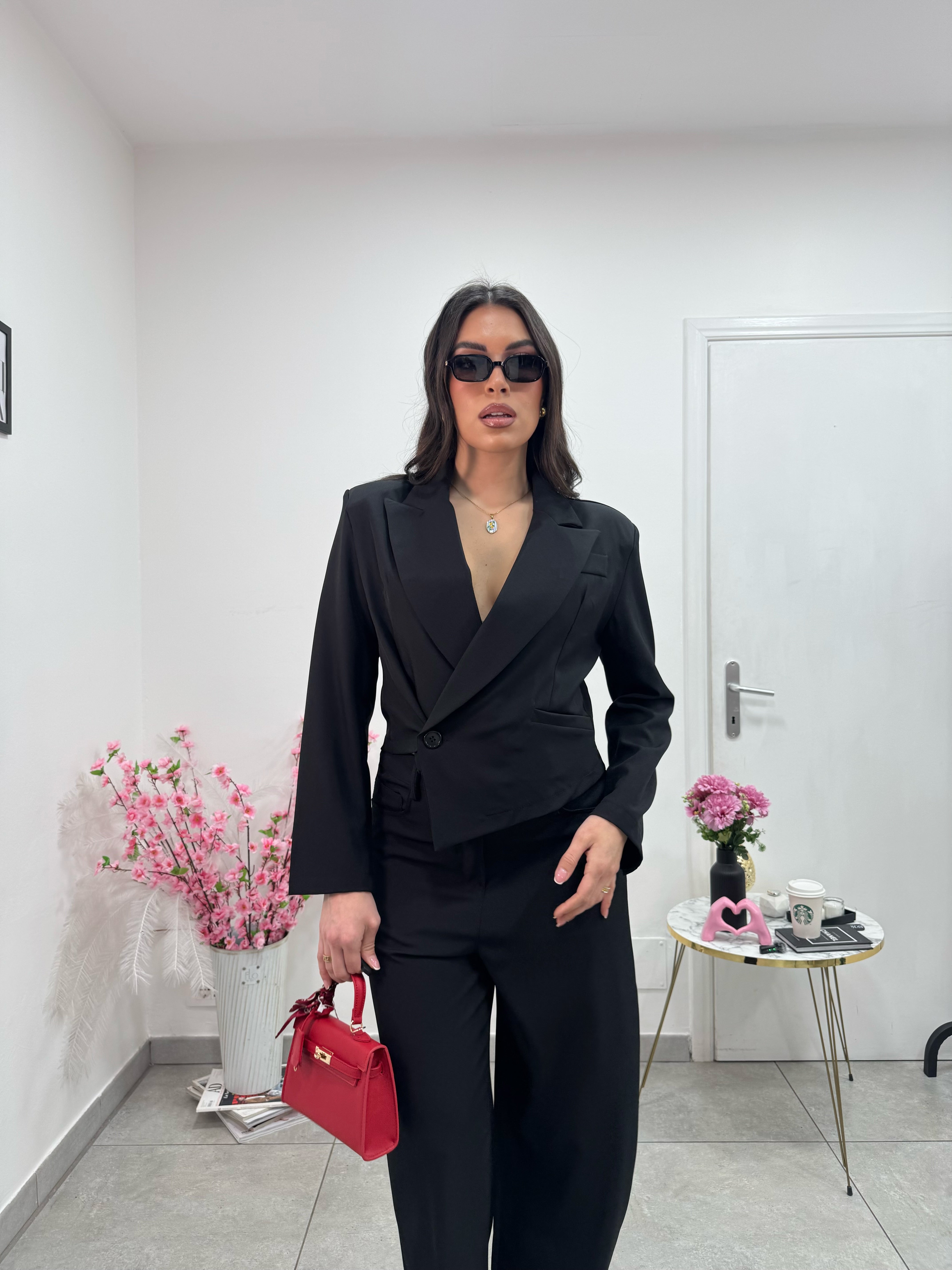 Giacca Crop Iris Nero