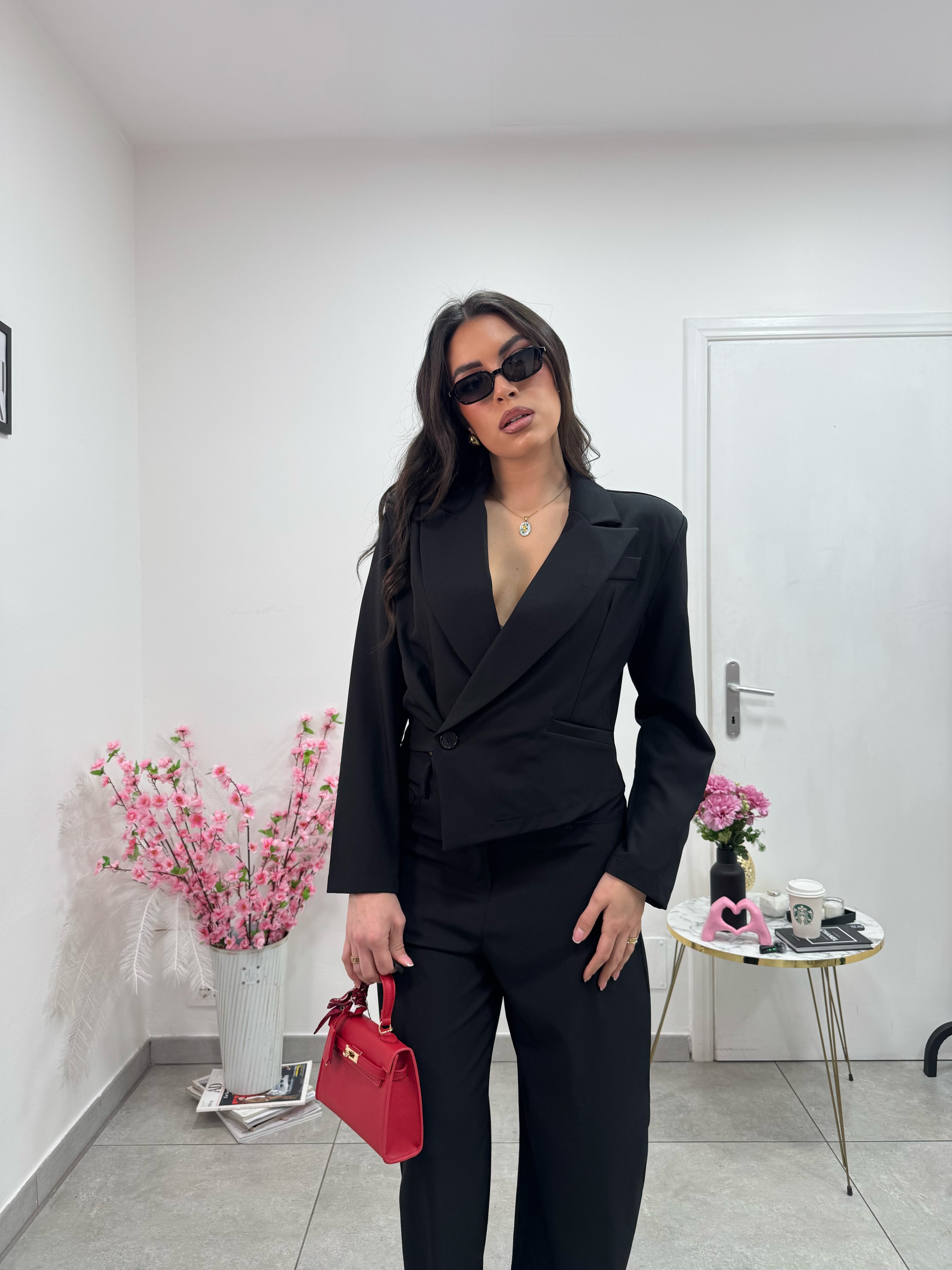 Giacca Crop Iris Nero