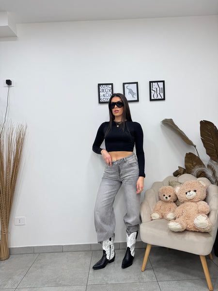 Maglia Crop Kendall Nera
