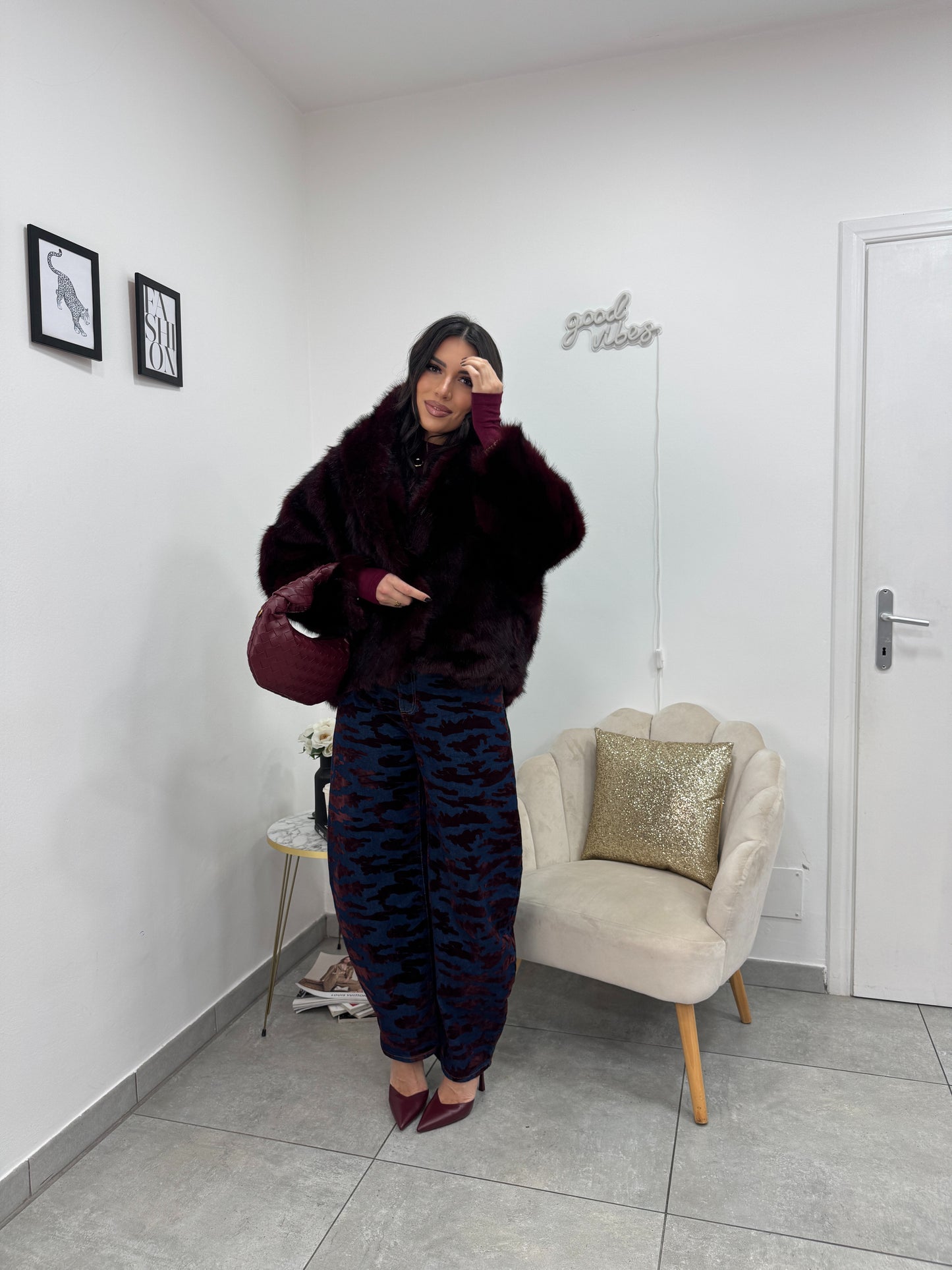 Ecopelliccia Snow Burgundy