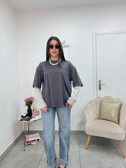 Double Longsleeve Grigia