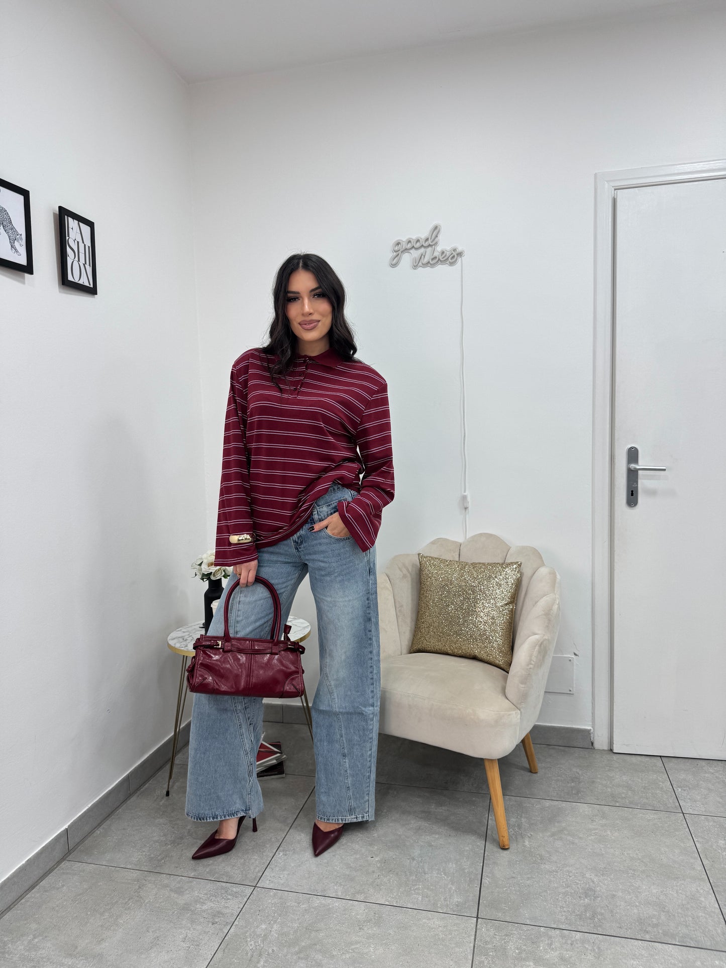 Polo Giselle Bordeaux Azzurra