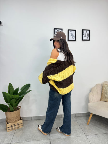 Cardigan Fluffy Giallo