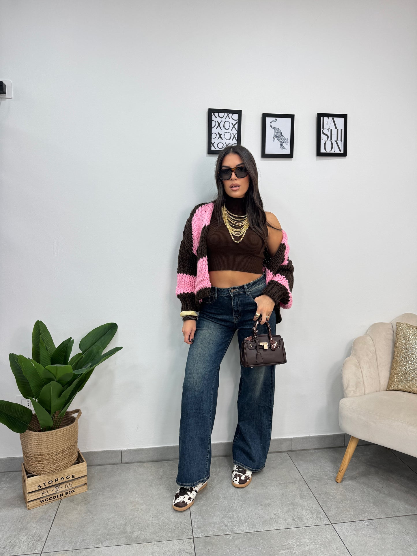 Cardigan Fluffy Rosa