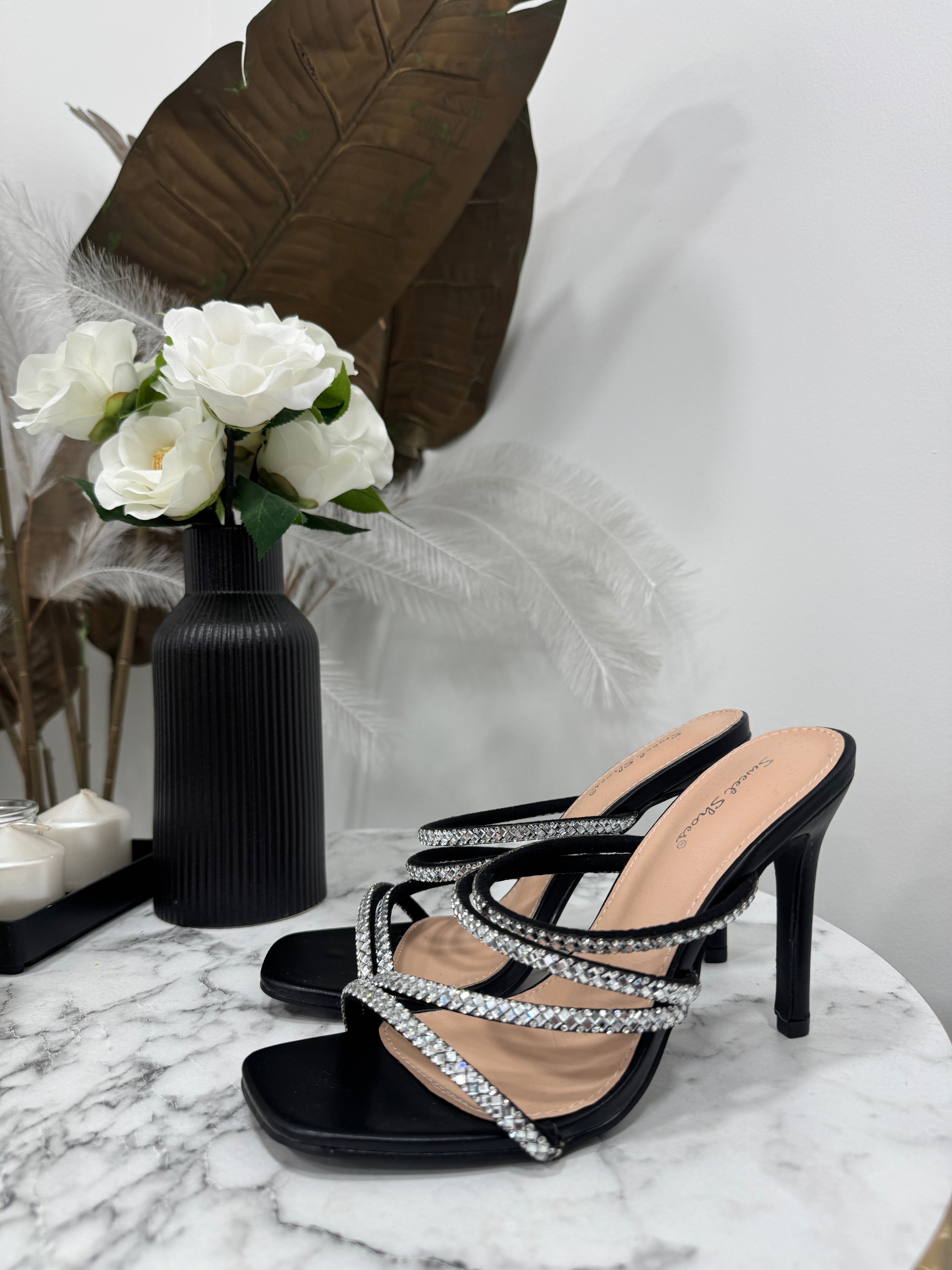 Sandali Swarovski Black