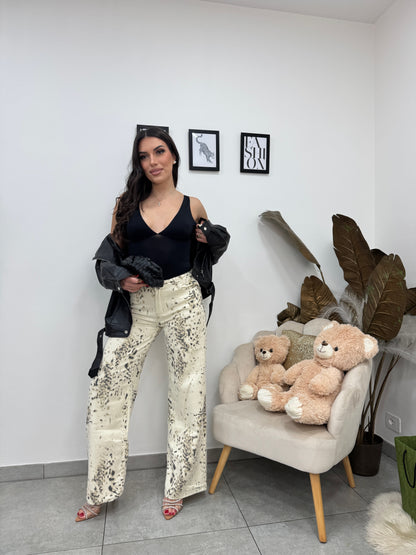 Pantalone Wideleg Animalier