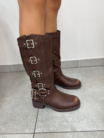 Stivali Biker Marroni