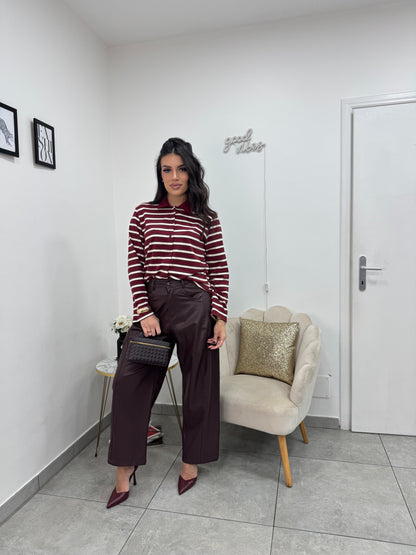 Polo Latifa Bordeaux Bianca