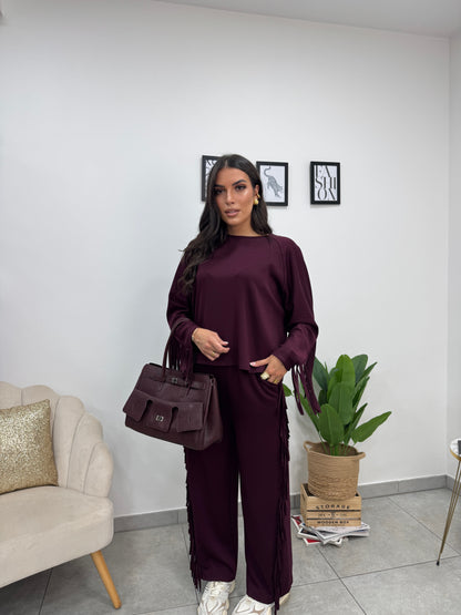 Pantalone Tuta Frange Burgundy