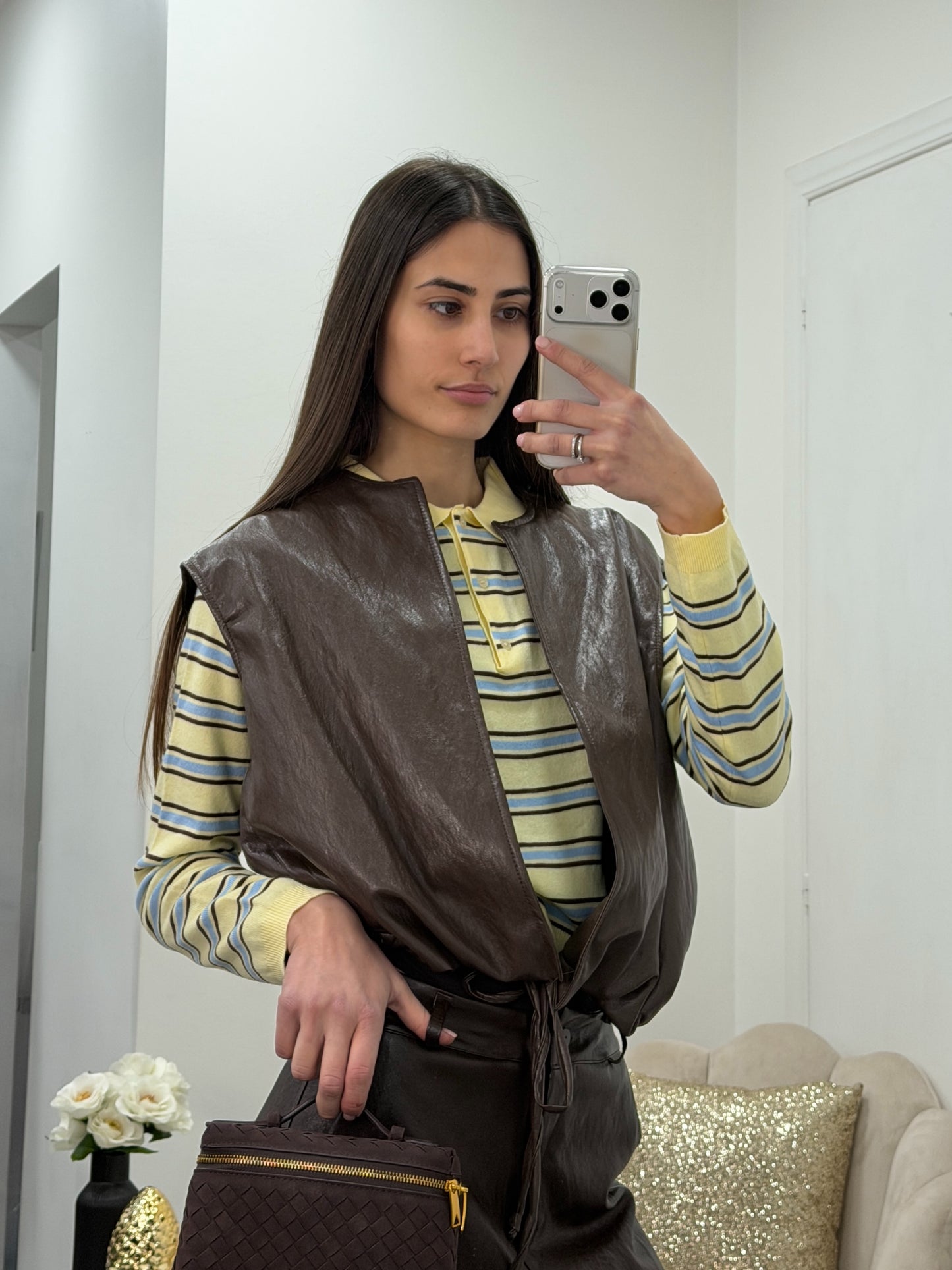 Pull Polo Lines Gialla Azzurra