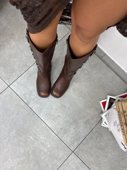 Stivali Biker Marroni