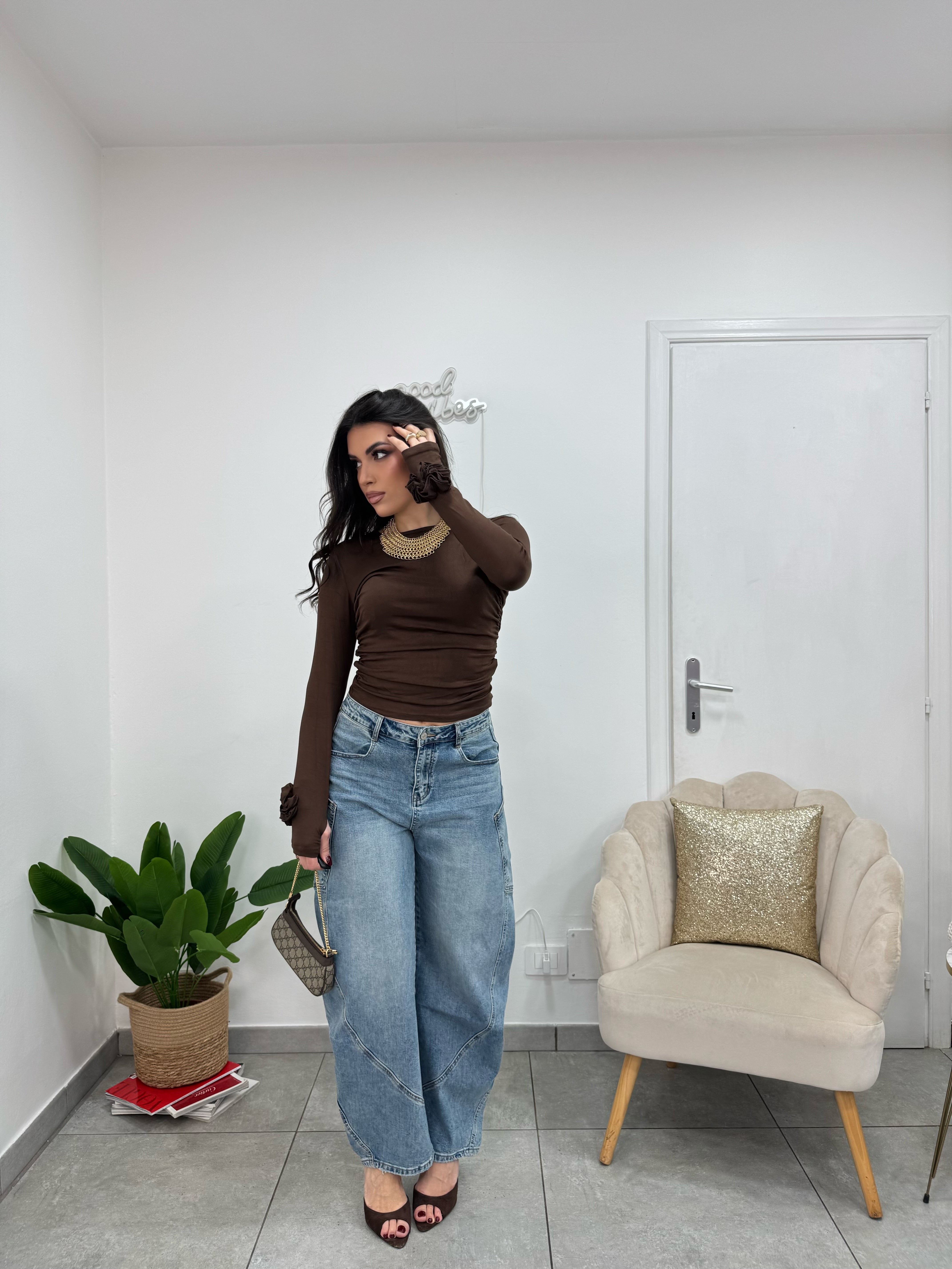 Maglia Rose Marrone