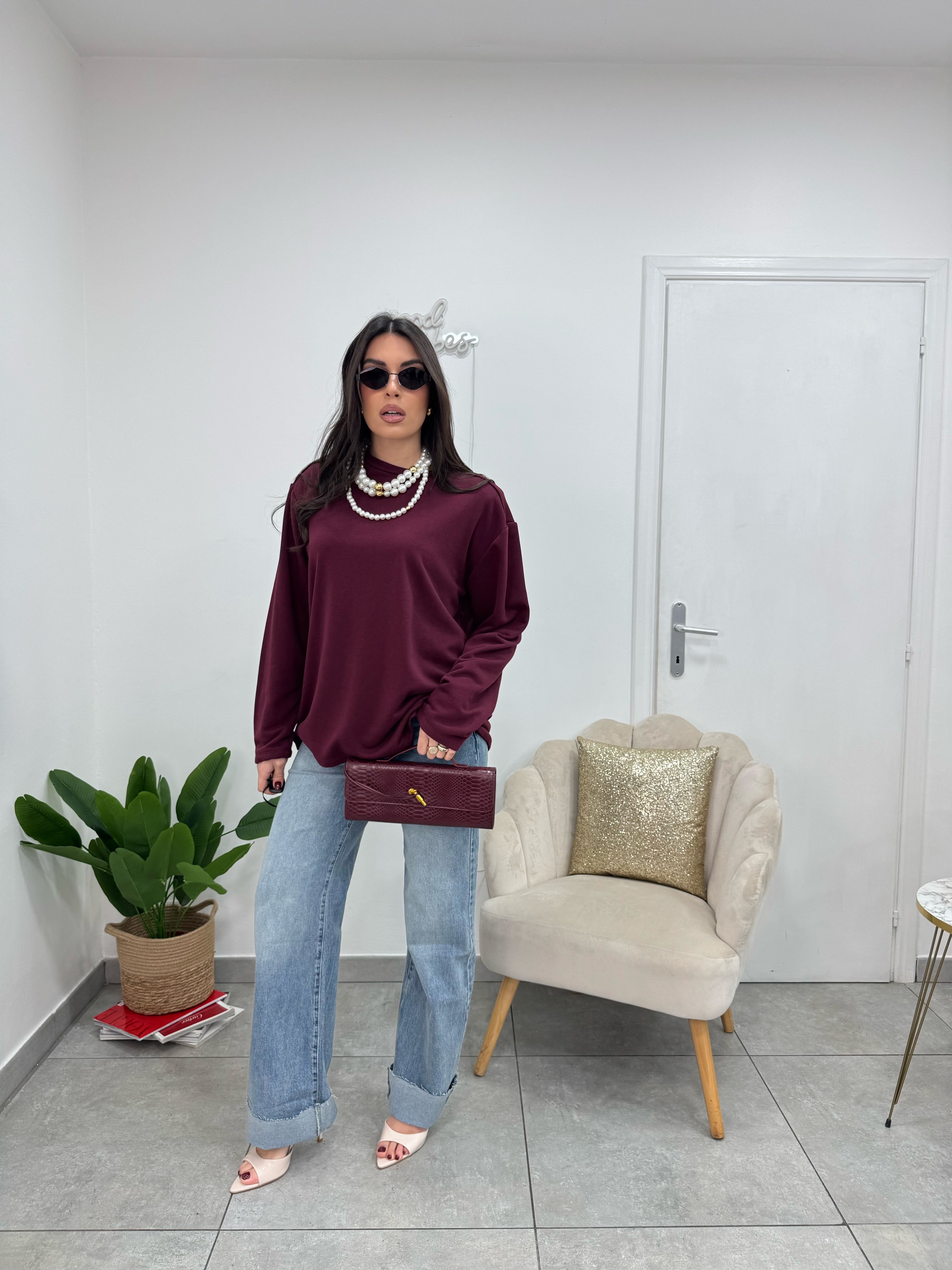 Maxi Maglia Bordeaux
