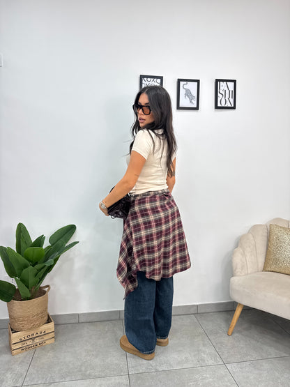 Camicia Quadri Burgundy