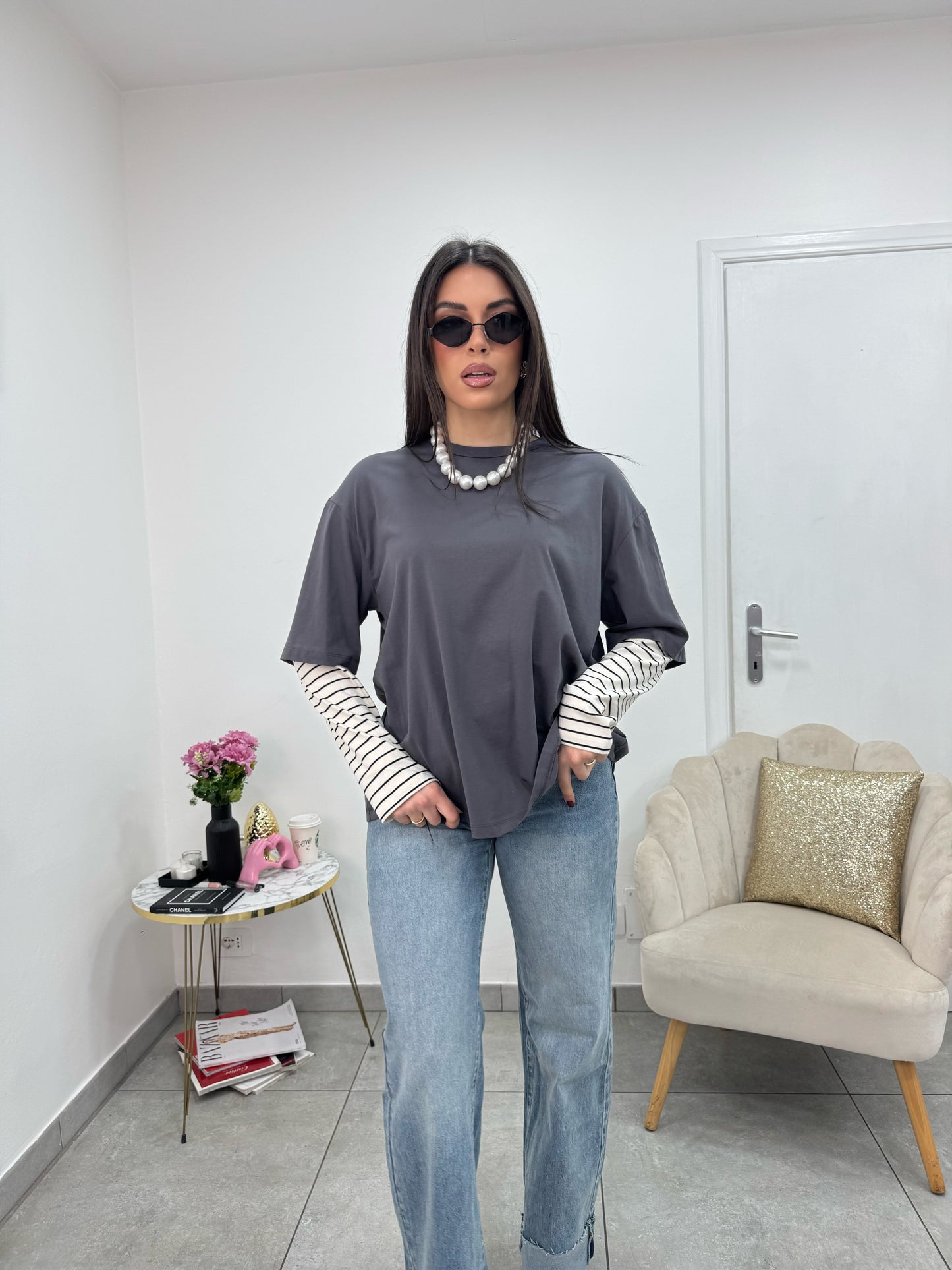 Double Longsleeve Grigia