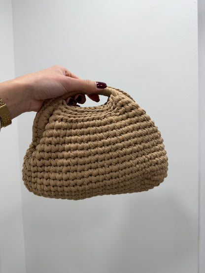 Clutch Bag Crochet Beige