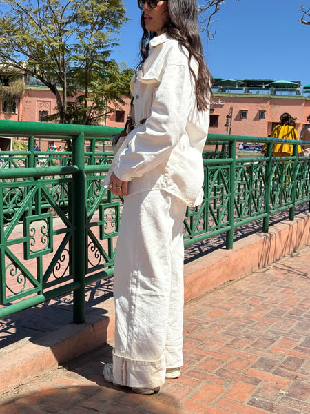 Jeans Bianco Risvolto
