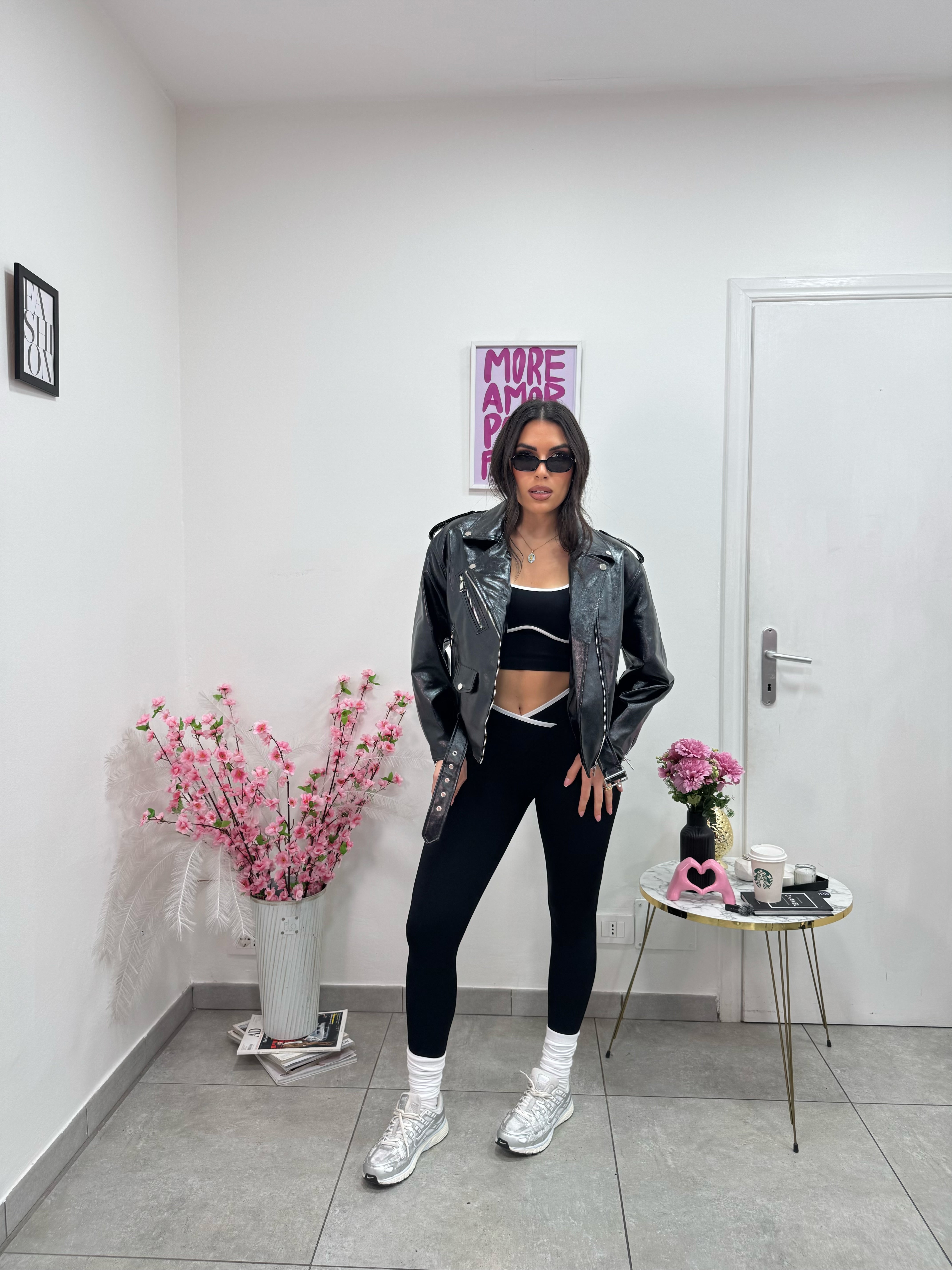 Giacca Ecopelle Superior Nera