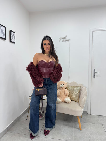 Corsetto Croc Bordeaux