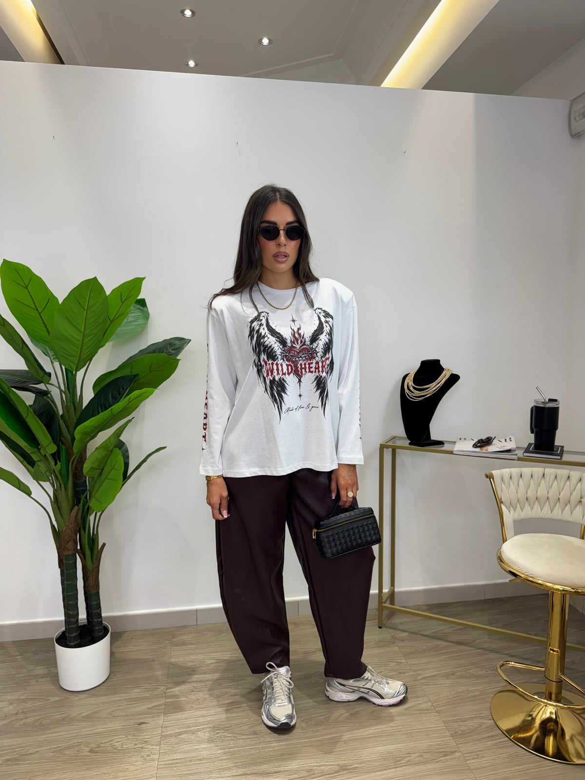 Pantalone Balloon Ecopelle Vino