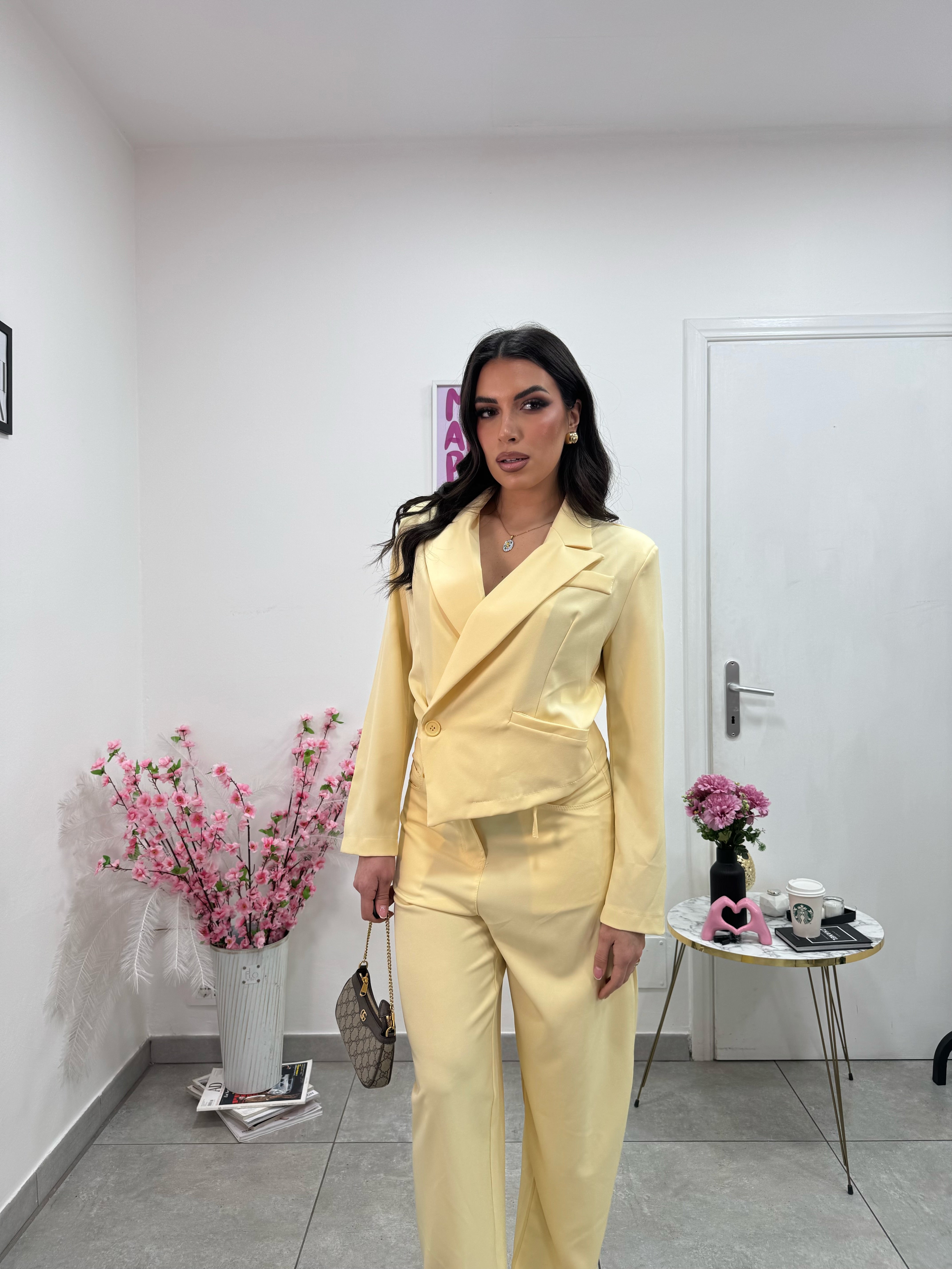 Giacca Crop Iris Giallo