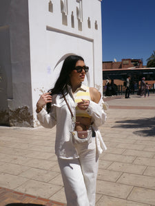 Jeans Bianco Risvolto