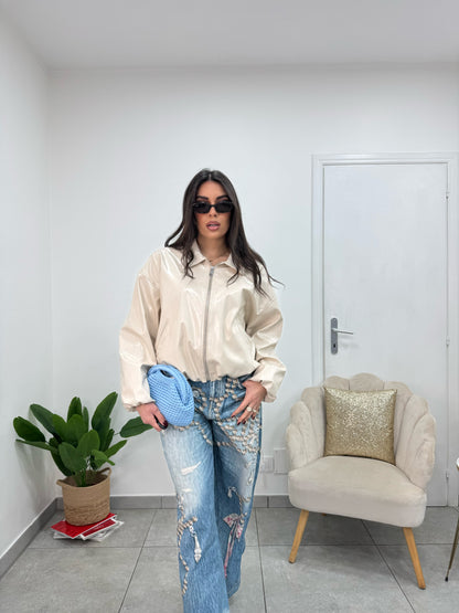 Bomber Ecopelle Cream