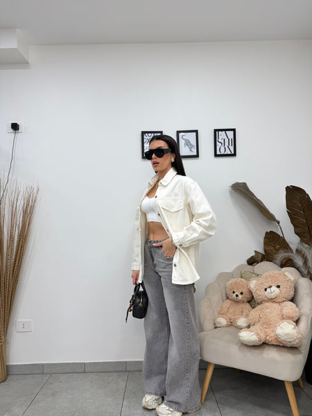 Giacca Over Jeans Bianco