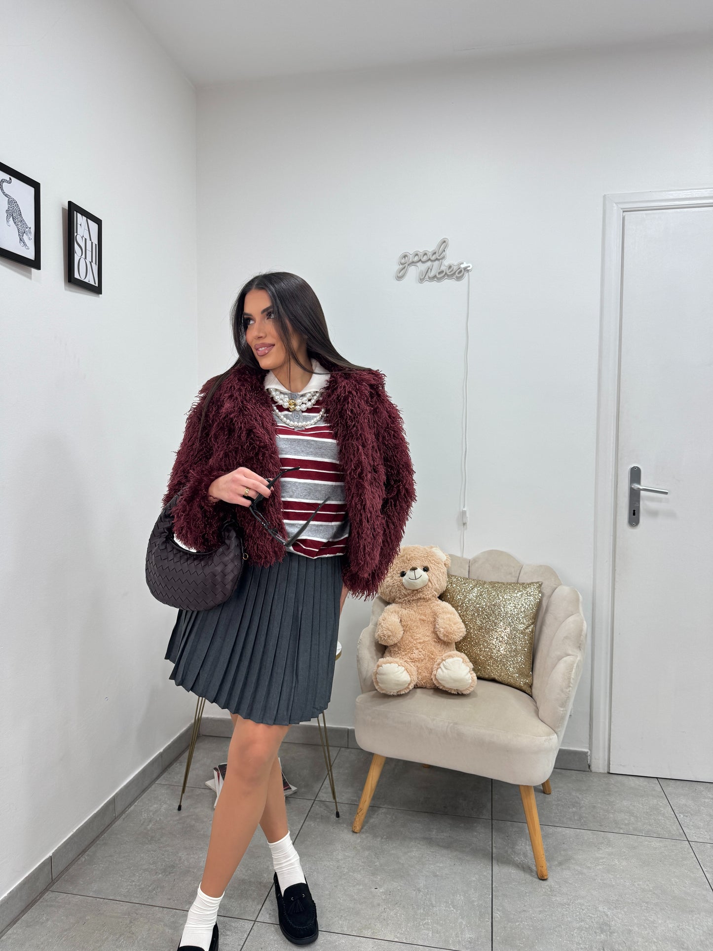 Gonna Plissé Grigia