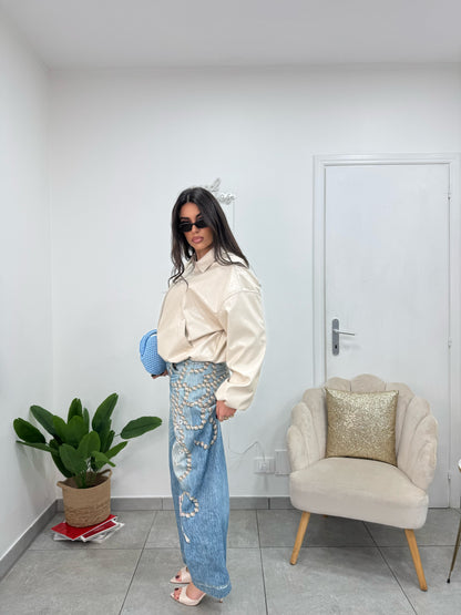 Bomber Ecopelle Cream