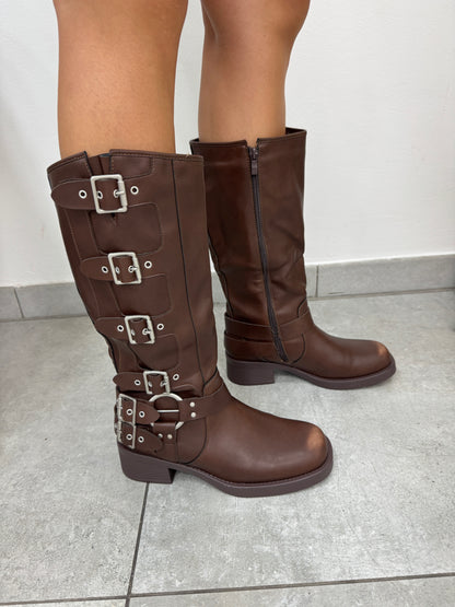 Stivali Biker Marroni