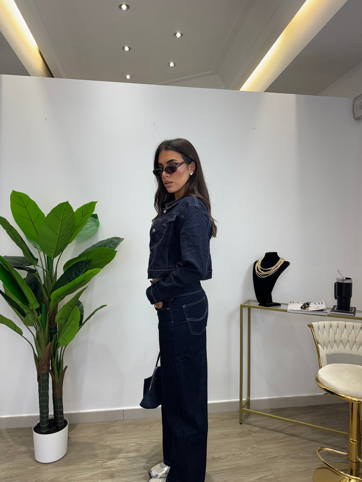 Giacca Blu Jeans Lurex