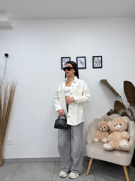 Giacca Over Jeans Bianco