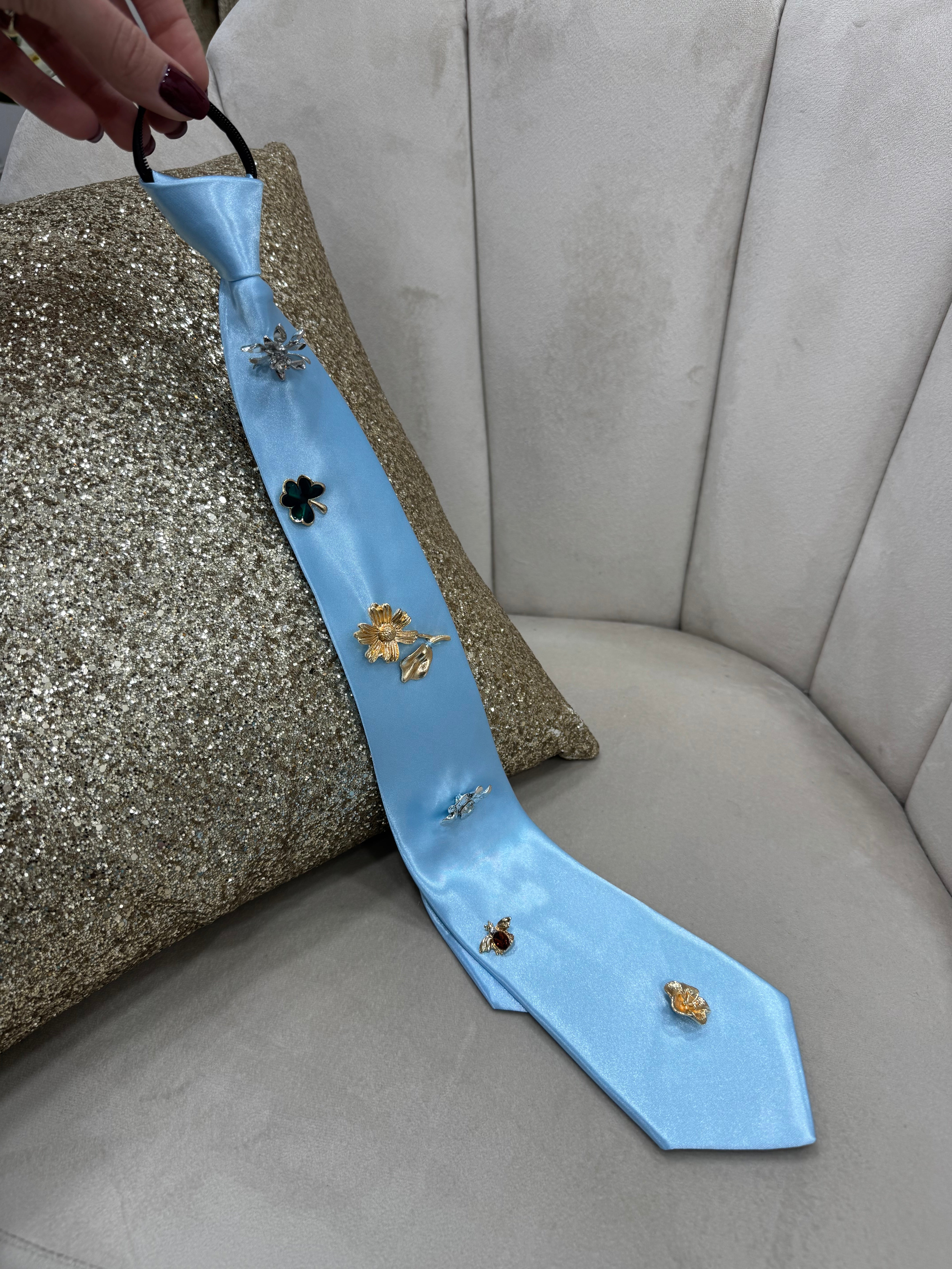 Cravatta Flowers Azzurra