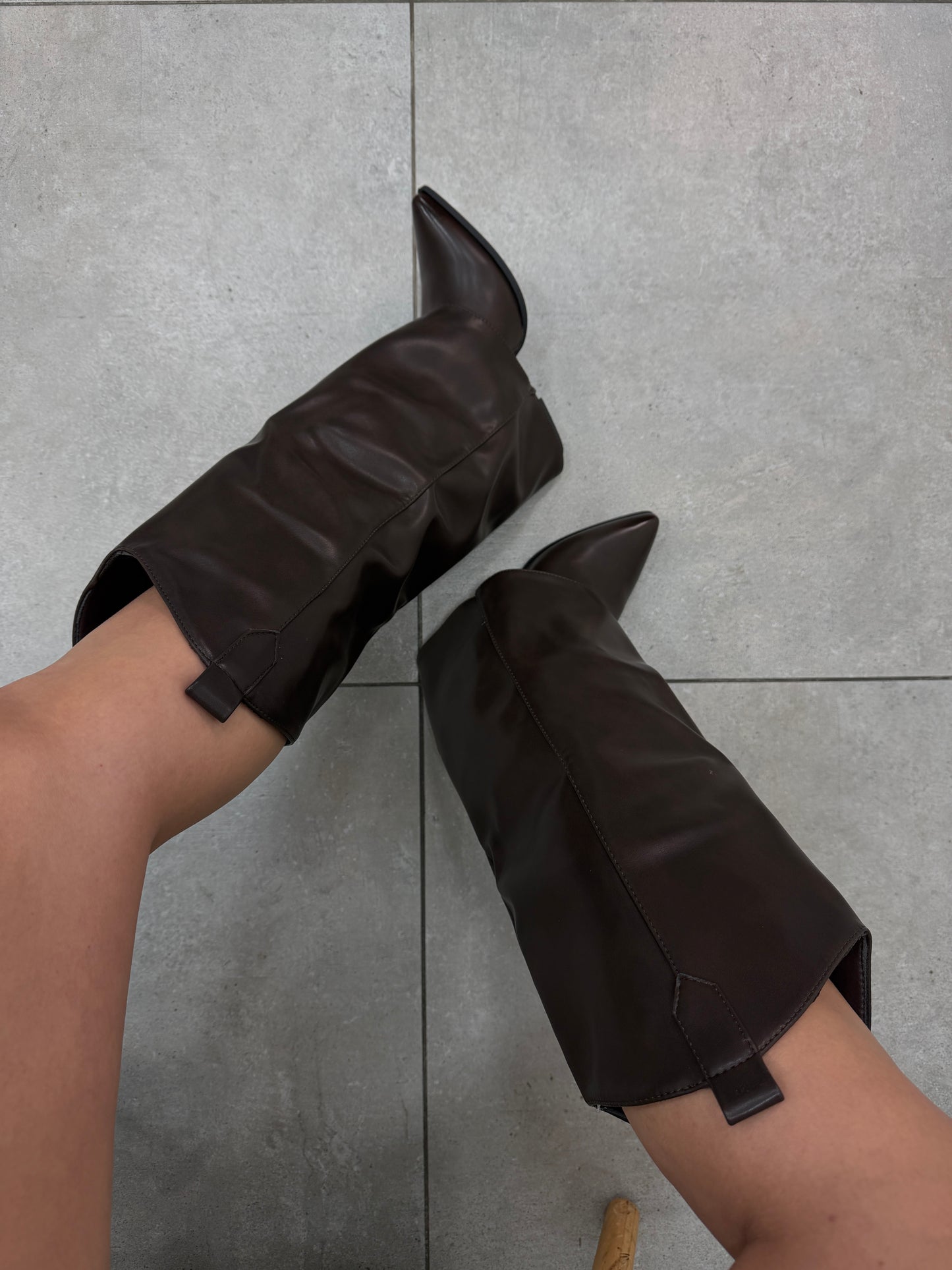 Stivali Risvolto Marroni