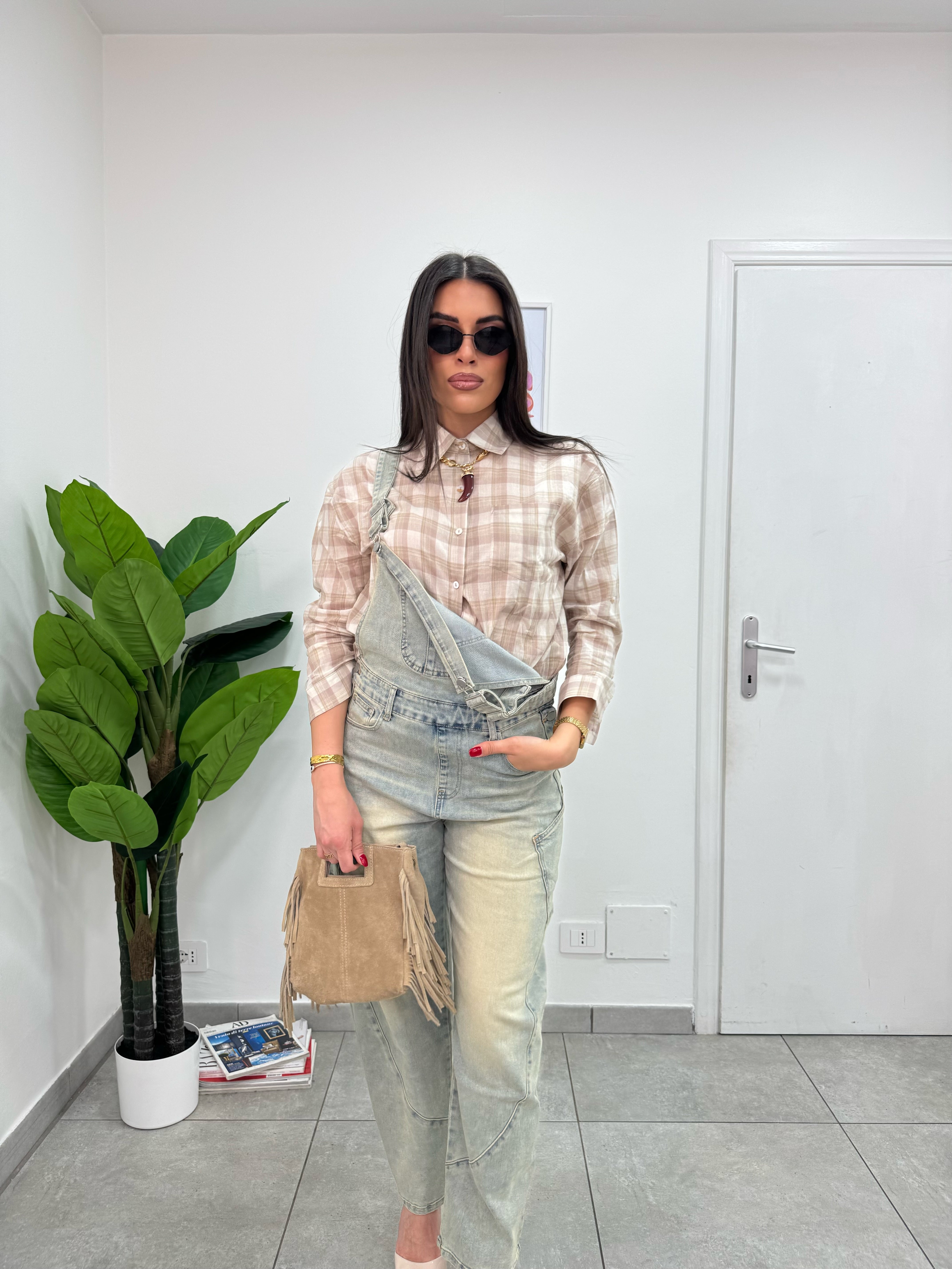 Camicia Jane Beige/Verde